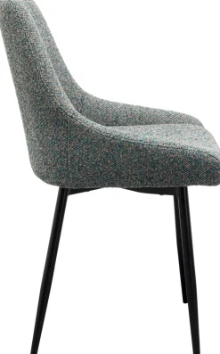 Krzesła*KARE Design Krzesło Do Jadalni Tkanina Melanżowa Szara Nogi Czarne 48x84 Cm