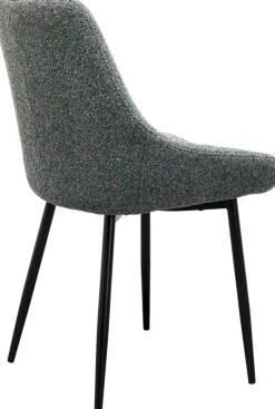 Krzesła*KARE Design Krzesło Do Jadalni Tkanina Melanżowa Szara Nogi Czarne 48x84 Cm