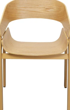 Krzesła*KARE Design Krzesło Do Jadalni Z Podłokietnikami Naturalne Sklejka I Stal 56x77 Cm