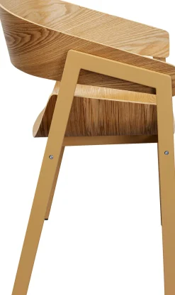 Krzesła*KARE Design Krzesło Do Jadalni Z Podłokietnikami Naturalne Sklejka I Stal 56x77 Cm