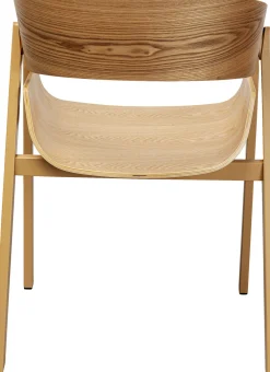 Krzesła*KARE Design Krzesło Do Jadalni Z Podłokietnikami Naturalne Sklejka I Stal 56x77 Cm