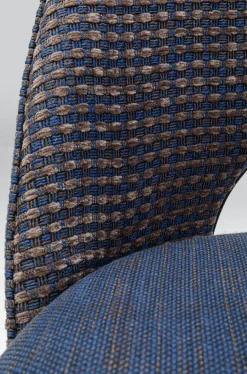 Krzesła*KARE Design Krzesło Do Salonu Tapicerowane Niebieskie Nogi Czarno-złote