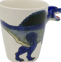 Zastawa Stołowa|Kubki*KARE Design Kubek Z Porcelany Biało-niebieski Dinozaur Spinozaur 390 Ml