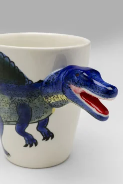 Zastawa Stołowa|Kubki*KARE Design Kubek Z Porcelany Biało-niebieski Dinozaur Spinozaur 390 Ml