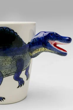 Zastawa Stołowa|Kubki*KARE Design Kubek Z Porcelany Biało-niebieski Dinozaur Spinozaur 390 Ml