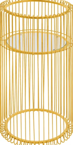 Doniczki I Osłonki*KARE Design Kwietnik Złoty Ze Szklaną Półką Ø37x70 Cm