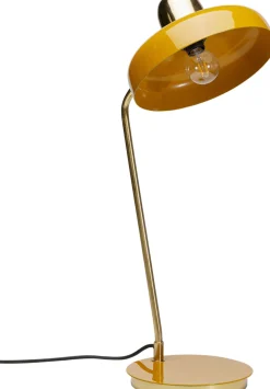 Lampy Stołowe*KARE Design Lampa Biurkowa Stalowa Złota Z Pomarańczowym Kloszem 56 Cm
