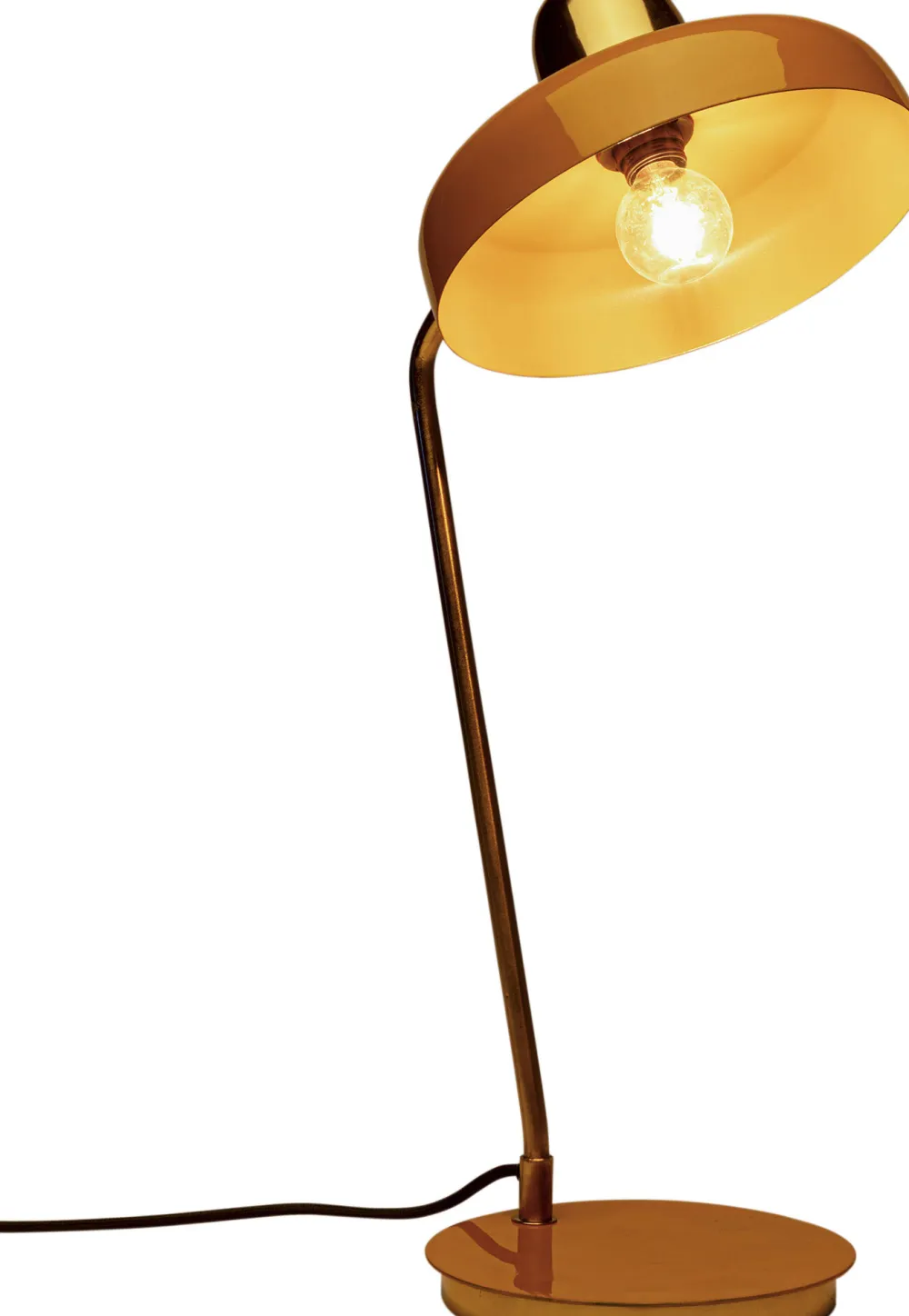 Lampy Stołowe*KARE Design Lampa Biurkowa Stalowa Złota Z Pomarańczowym Kloszem 56 Cm