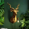 Kinkiety*KARE Design Lampa ścienna Animal Goat 45x74 Cm Złota