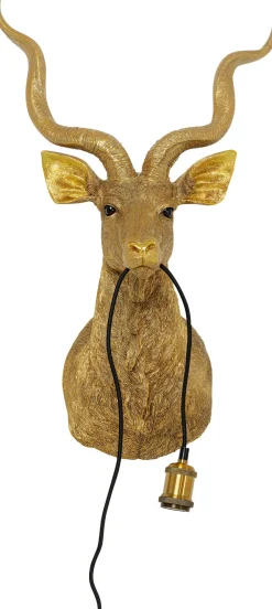 Kinkiety*KARE Design Lampa ścienna Animal Goat 45x74 Cm Złota