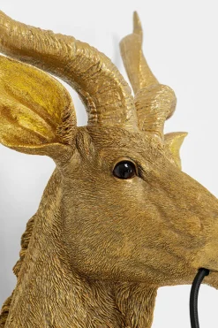 Kinkiety*KARE Design Lampa ścienna Animal Goat 45x74 Cm Złota