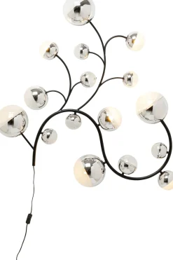 Kinkiety*KARE Design Lampa ścienna Czarna Klosze Lustrzane 185x110 Cm