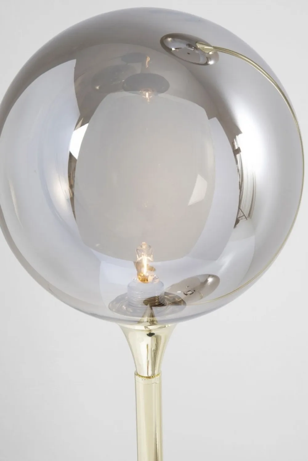 Lampy Podłogowe*KARE Design Lampa Podłogowa Al Capone Tre 37x176 Cm Złota Klosze Przydymione