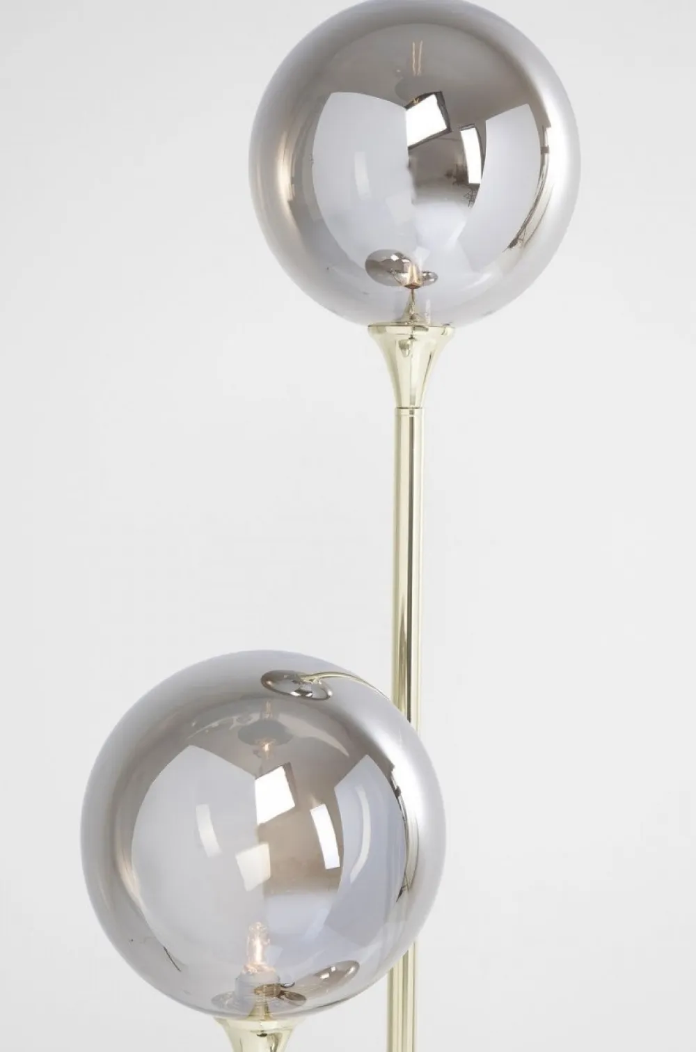 Lampy Podłogowe*KARE Design Lampa Podłogowa Al Capone Tre 37x176 Cm Złota Klosze Przydymione