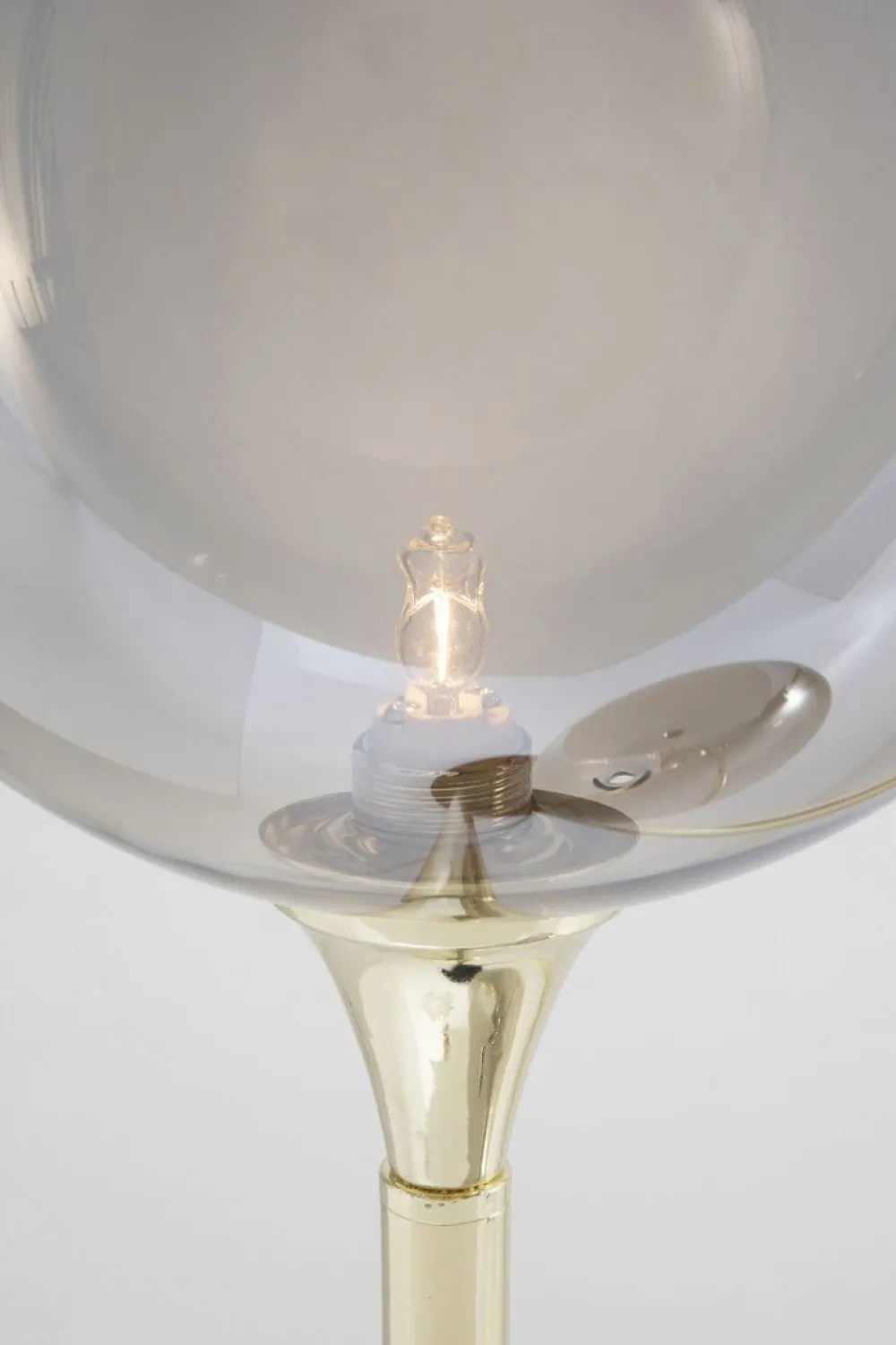Lampy Podłogowe*KARE Design Lampa Podłogowa Al Capone Tre 37x176 Cm Złota Klosze Przydymione