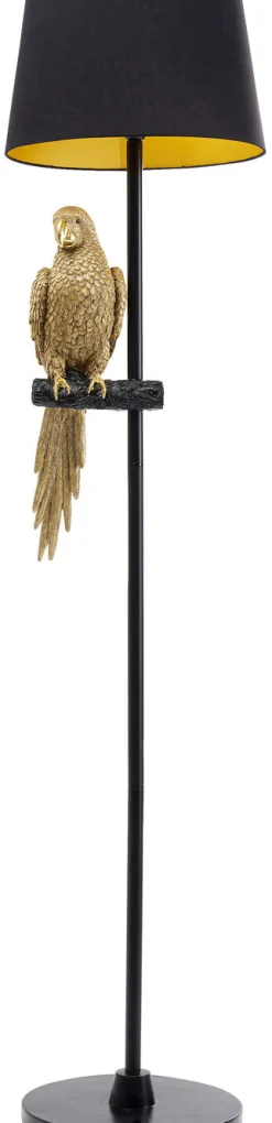 Lampy Podłogowe*KARE Design Lampa Podłogowa Animal Parrot Ø40x176 Cm Czarno-złota
