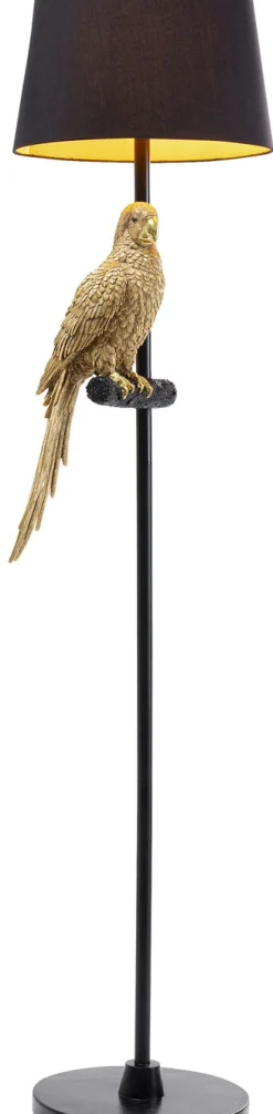 Lampy Podłogowe*KARE Design Lampa Podłogowa Animal Parrot Ø40x176 Cm Czarno-złota