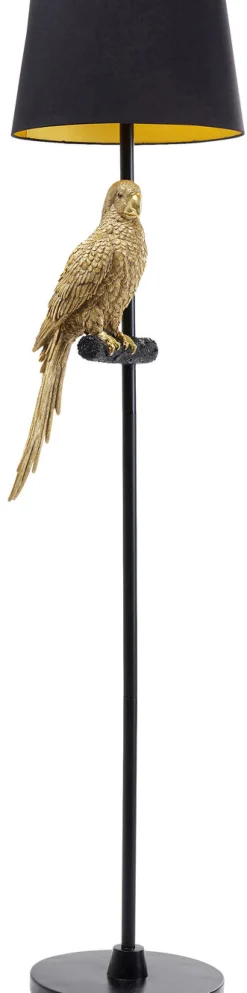 Lampy Podłogowe*KARE Design Lampa Podłogowa Animal Parrot Ø40x176 Cm Czarno-złota