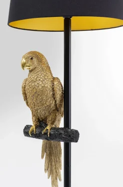 Lampy Podłogowe*KARE Design Lampa Podłogowa Animal Parrot Ø40x176 Cm Czarno-złota
