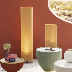 Lampy Podłogowe*KARE Design Lampa Podłogowa Beżowa Podstawa Czarna 26x120 Cm