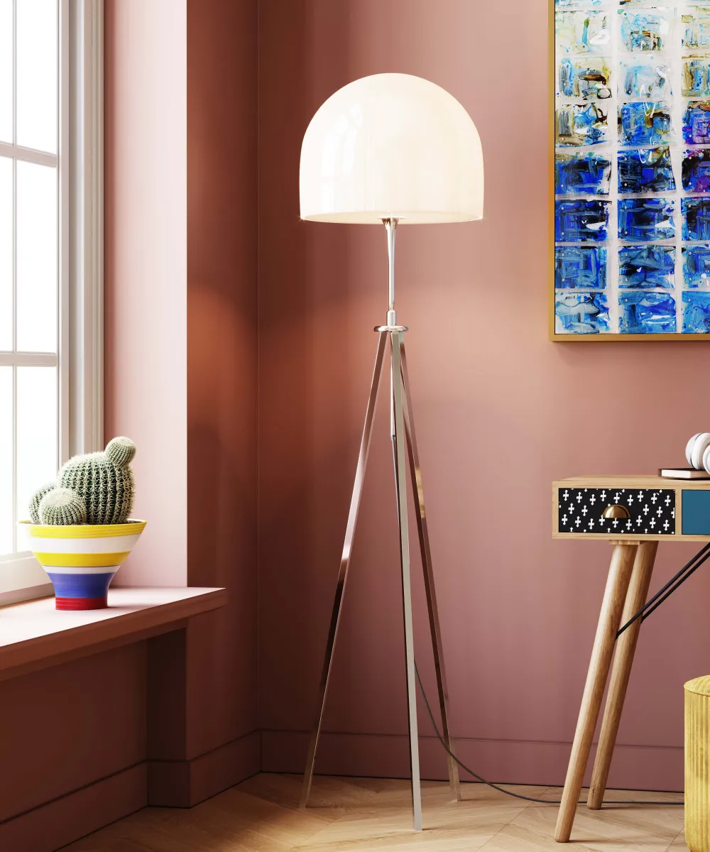 Lampy Podłogowe*KARE Design Lampa Podłogowa Brody 40x160 Cm Srebrna