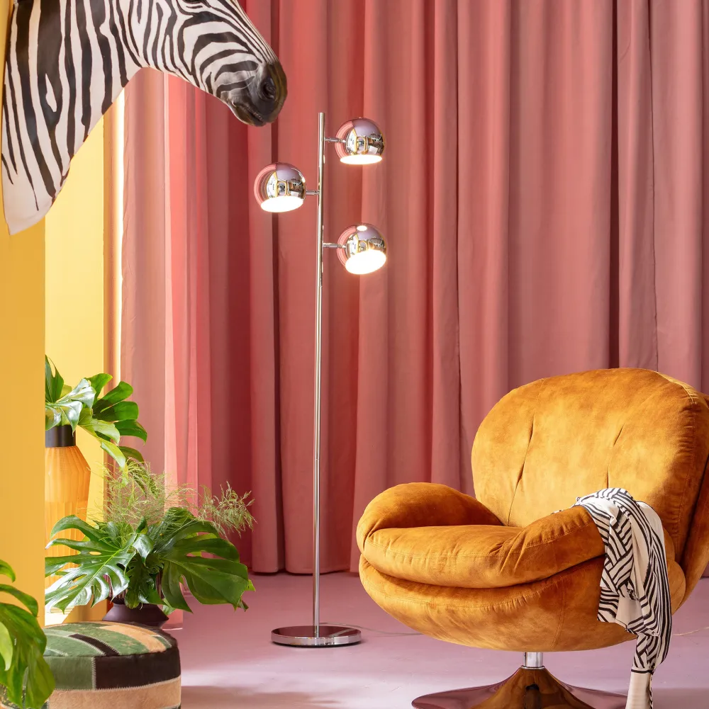 Lampy Podłogowe*KARE Design Lampa Podłogowa Calotta 40x151 Cm Srebrna