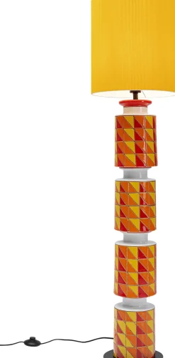Lampy Podłogowe*KARE Design Lampa Podłogowa Ceramiczna Kolorowa Abażur Pomarańczowy Ø33x138 Cm