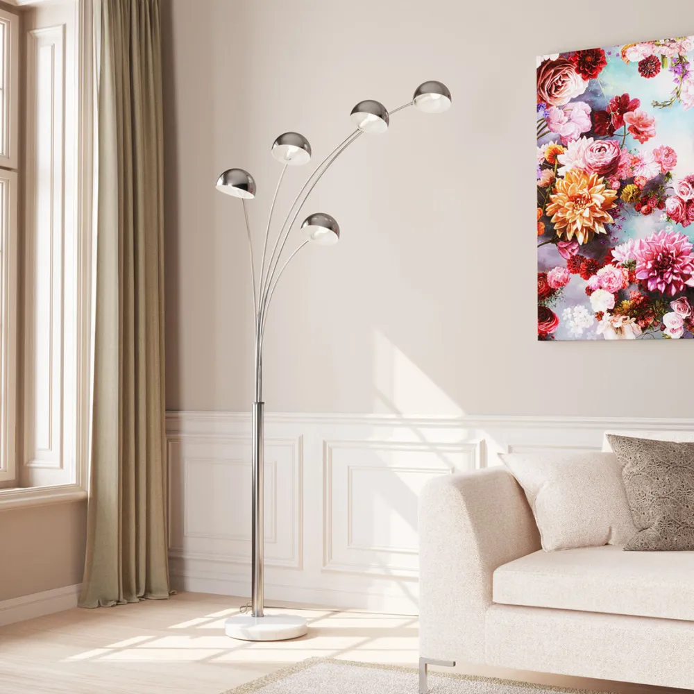Lampy Podłogowe*KARE Design Lampa Podłogowa Five Fingers 122x220 Cm Chromowa