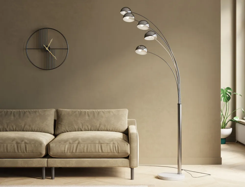 Lampy Podłogowe*KARE Design Lampa Podłogowa Five Fingers 100x220 Cm Chromowa