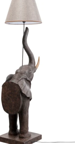 Lampy Podłogowe*KARE Design Lampa Podłogowa Motyw Zwierzęcy Słoń 154 Cm Abażur Beżowy Lniany