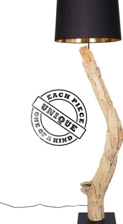 Lampy Podłogowe*KARE Design Lampa Podłogowa Nature Straight 52x171 Cm Czarno-drewniana