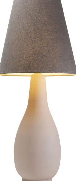 Lampy Podłogowe*KARE Design Lampa Podłogowa Podstawa Stalowa Beżowa Abażur Lniany Szary Ø42x99 Cm