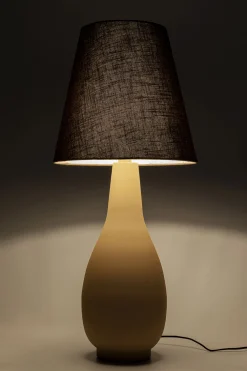 Lampy Podłogowe*KARE Design Lampa Podłogowa Podstawa Stalowa Beżowa Abażur Lniany Szary Ø42x99 Cm