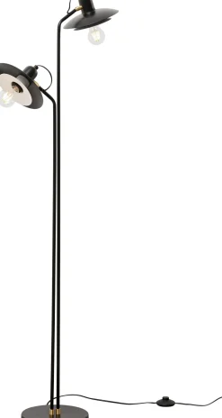 Lampy Podłogowe*KARE Design Lampa Podłogowa Podwójna Czarna Stalowa 149 Cm