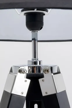 Lampy Podłogowe*KARE Design Lampa Podłogowa Trójnóg Z Regulacją Wysokości Drewniana Czarna 99-144 Cm