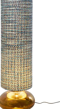 Lampy Podłogowe*KARE Design Lampa Podłogowa Ze Szklaną Brązową Podstawą Abażur Z Tkaniny Niebieskiej 106 Cm