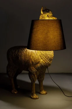 Lampy Podłogowe*KARE Design Lampa Podłogowa Złota Alpaka Z Czarnym Abażurem 81x108 Cm