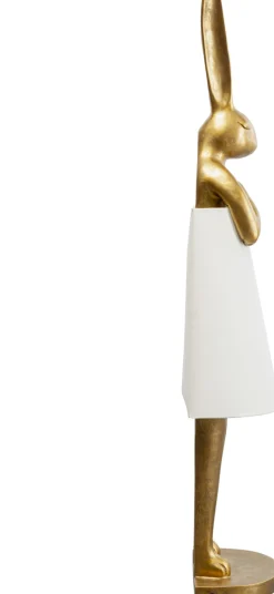 Lampy Podłogowe*KARE Design Lampa Podłogowa Złoty Królik Z Białym Abażurem 150 Cm
