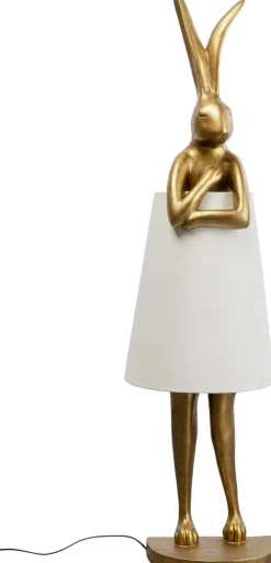 Lampy Podłogowe*KARE Design Lampa Podłogowa Złoty Królik Z Białym Abażurem 150 Cm