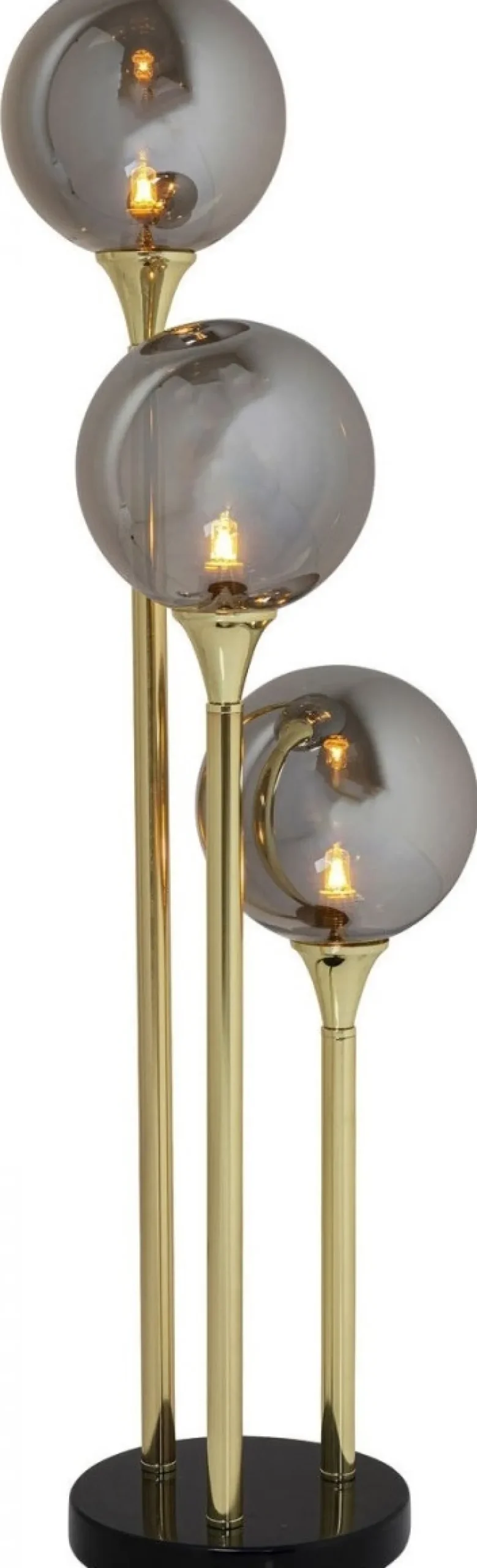 Lampy Stołowe*KARE Design Lampa Stołowa Al Capone Tre 18x83 Cm Złota Klosze Przydymione