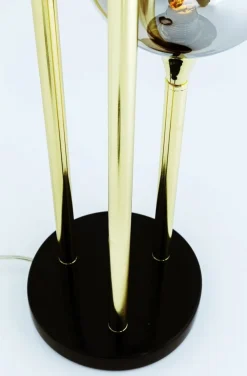 Lampy Stołowe*KARE Design Lampa Stołowa Al Capone Tre 18x83 Cm Złota Klosze Przydymione