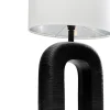 Lampy Stołowe*KARE Design Lampa Stołowa Aluminium Czarne I Abażur Biały Lniany 79 Cm