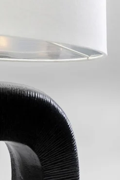 Lampy Stołowe*KARE Design Lampa Stołowa Aluminium Czarne I Abażur Biały Lniany 79 Cm