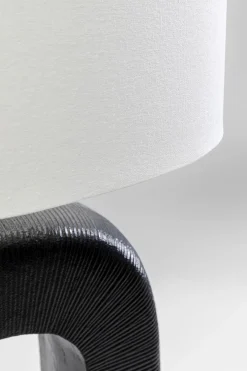 Lampy Stołowe*KARE Design Lampa Stołowa Aluminium Czarne I Abażur Biały Lniany 79 Cm