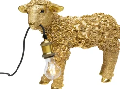 Lampy Stołowe*KARE Design Lampa Stołowa Animal Flower Sheep 47x36 Cm Złota