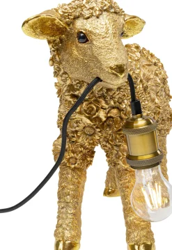 Lampy Stołowe*KARE Design Lampa Stołowa Animal Flower Sheep 47x36 Cm Złota