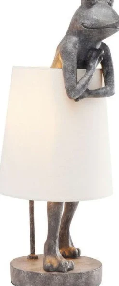 Lampy Stołowe*KARE Design Lampa Stołowa Animal Frog 23x58 Cm Szara