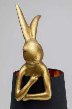 Lampy Stołowe*KARE Design Lampa Stołowa Animal Rabbit 23x68 Cm Złota - Klosz Czarny