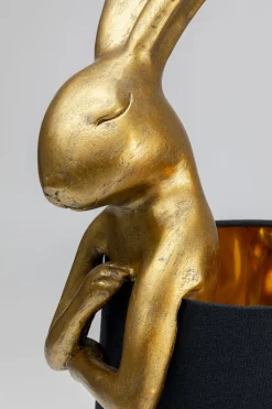 Lampy Stołowe*KARE Design Lampa Stołowa Animal Rabbit 23x68 Cm Złota - Klosz Czarny