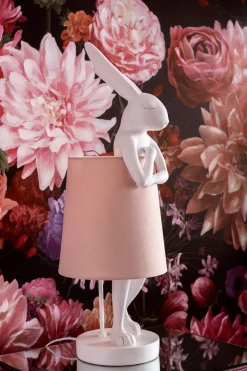Lampy Stołowe*KARE Design Lampa Stołowa Animal Rabbit 17x50 Cm Biała - Klosz Różowy